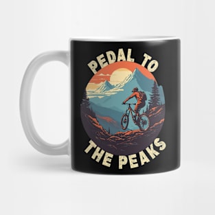 Pedal To The Peaks Mountain Bike Design Mug